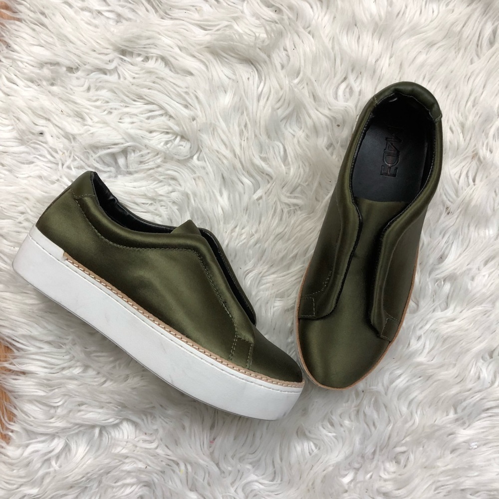 Urban outfitters green satin sneakers